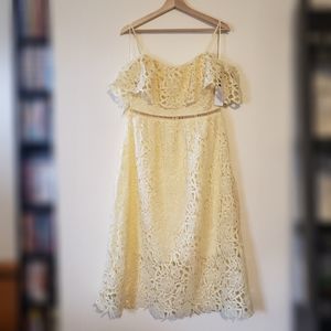 New! ASTR Pale Yellow Lace Dress